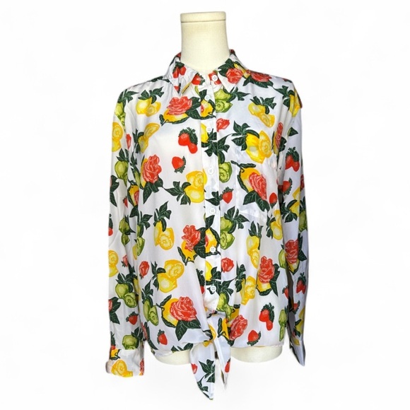 Equipment Femme Size Small Silk Blouse Button Up And Tie Front - Picture 1 of 10